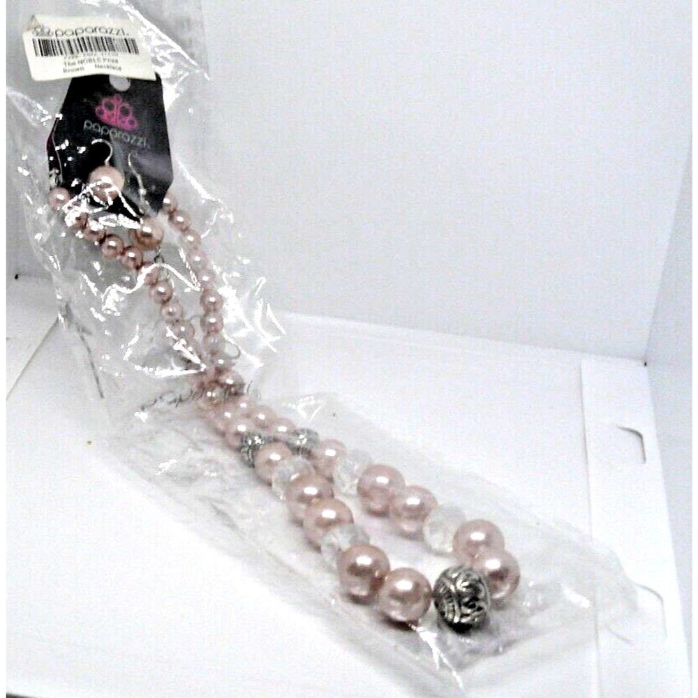 Paparazzi Zi Collection- Noble Prize Brown Necklace & Dangle Earrings New